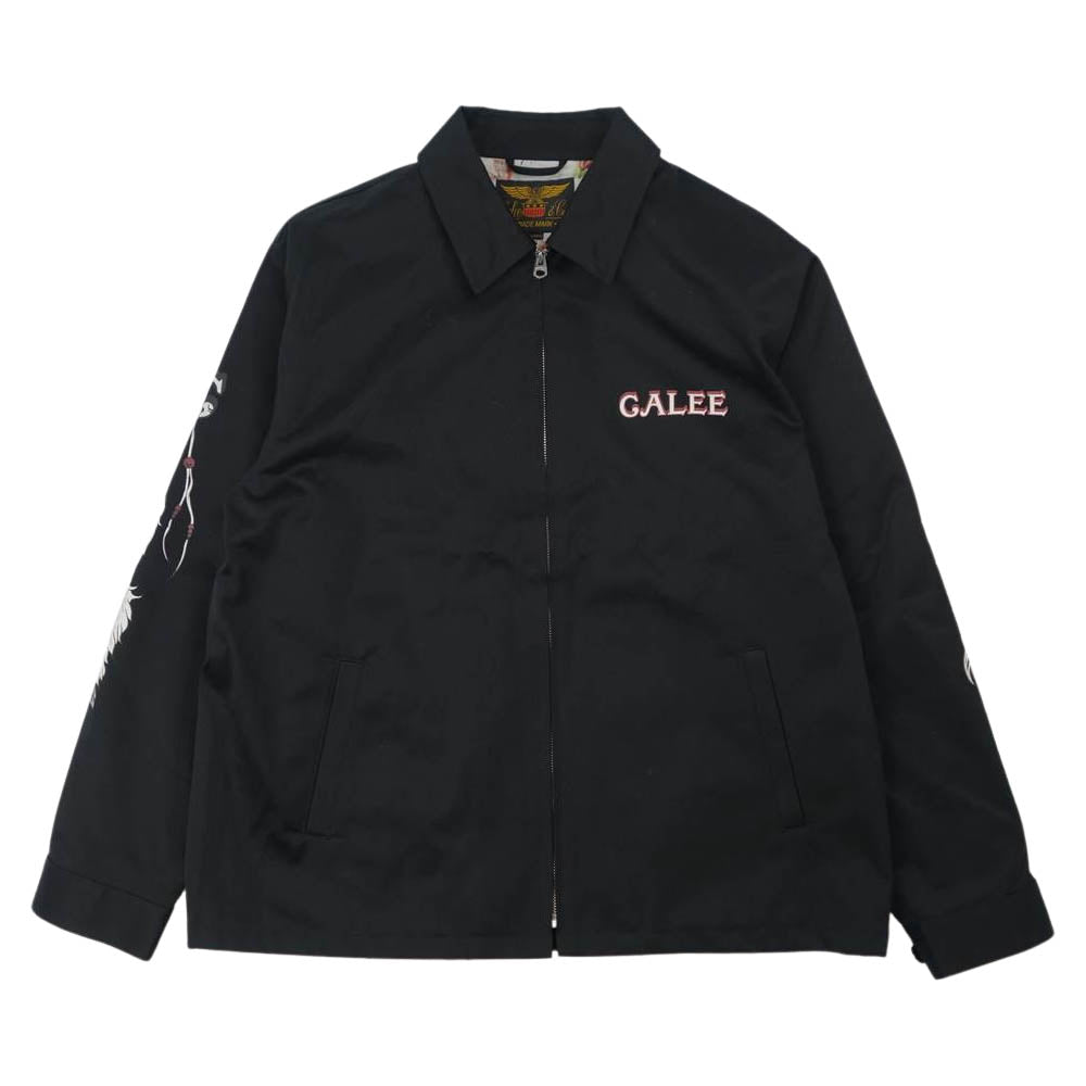 CALEE キャリー バックプリント ジャケット ブラック系 XL【中古】