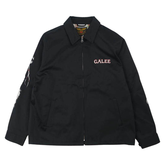CALEE キャリー バックプリント ジャケット ブラック系 XL【中古】