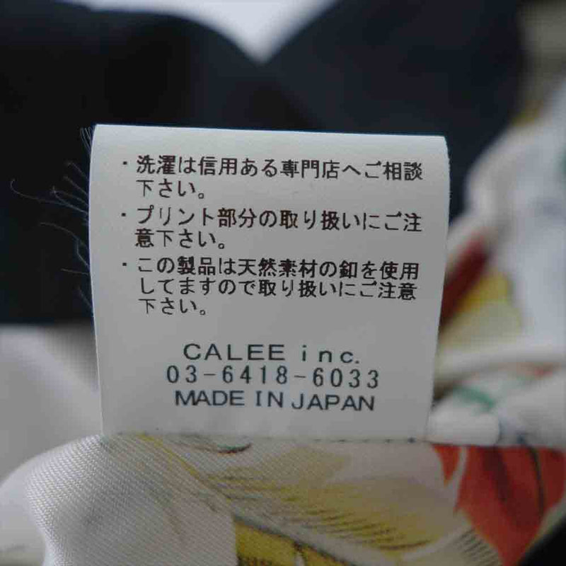 CALEE キャリー バックプリント ジャケット ブラック系 XL【中古】