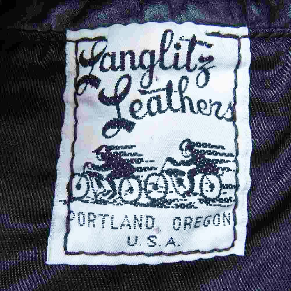 LANGLITZ LEATHERS ラングリッツレザーズ Front Zip Laced Vest フロントジップ サイドレース パデッド ブラック系【中古】