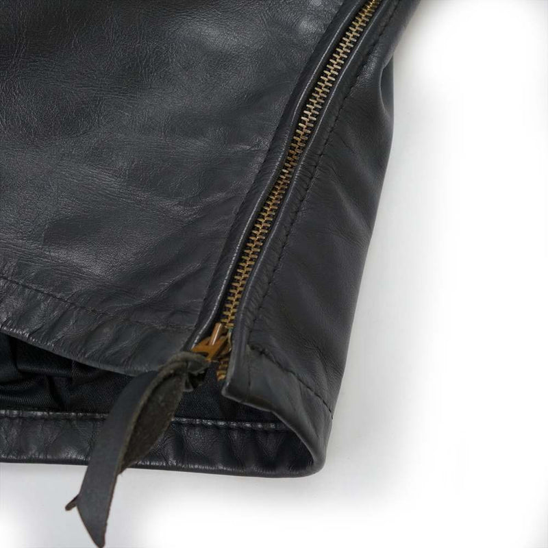 LANGLITZ LEATHERS ラングリッツレザーズ Zipper Pocket Timberline ジッパー ポケット ティンバーライン レザー プルオーバー ライダース ブラック系【中古】