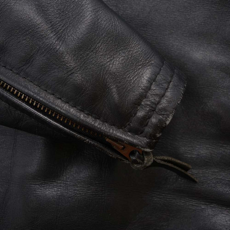 LANGLITZ LEATHERS ラングリッツレザーズ Zipper Pocket Timberline ジッパー ポケット ティンバーライン レザー プルオーバー ライダース ブラック系【中古】