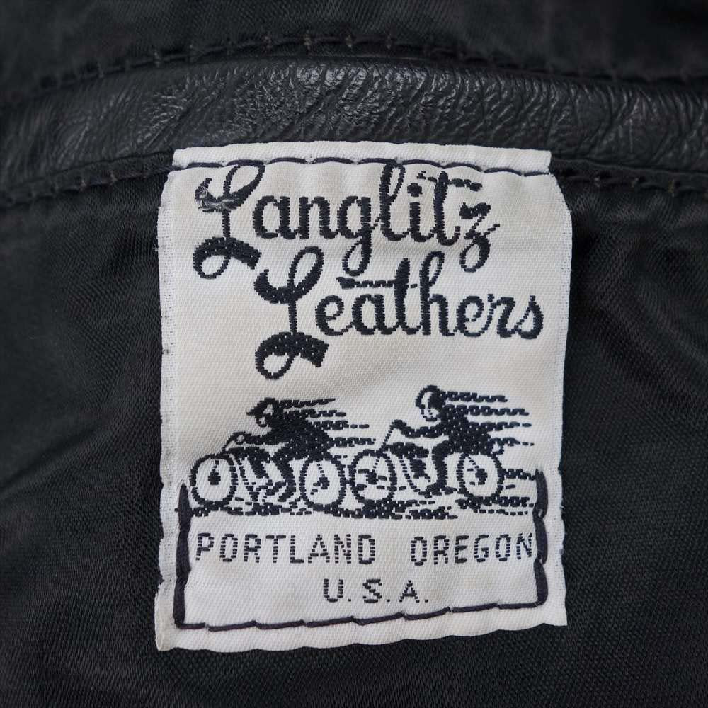 LANGLITZ LEATHERS ラングリッツレザーズ 02年製 CASCADE キャスケード ゴートスキン ダブル ライダース ブラック系【中古】