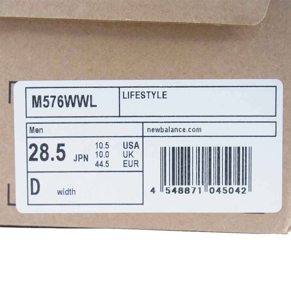 NEW BALANCE ニューバランス 英国製 M576WWL ローカット スニーカー ホワイト系 UK 10【極上美品】【中古】