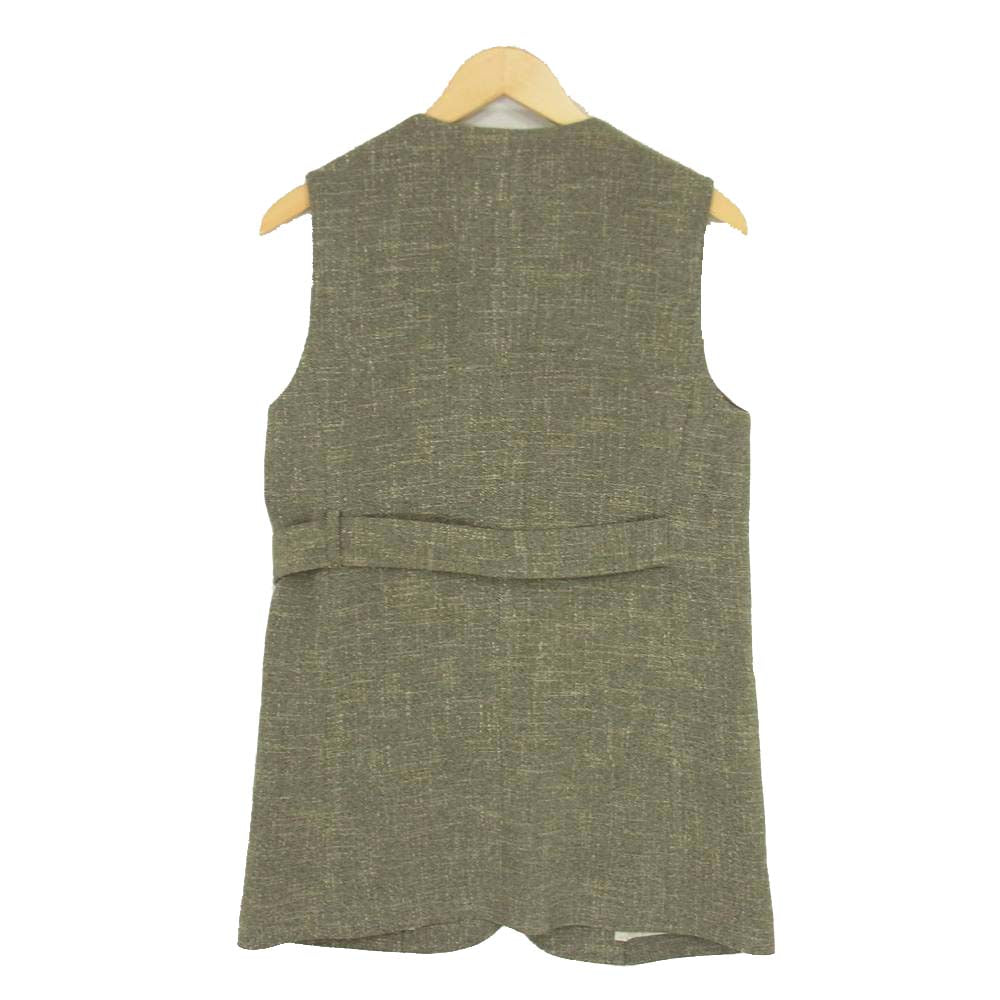IENA イエナ 20SS ツイード ベルテッド タイロッケン ジレ ベスト ブラウン系 36【中古】