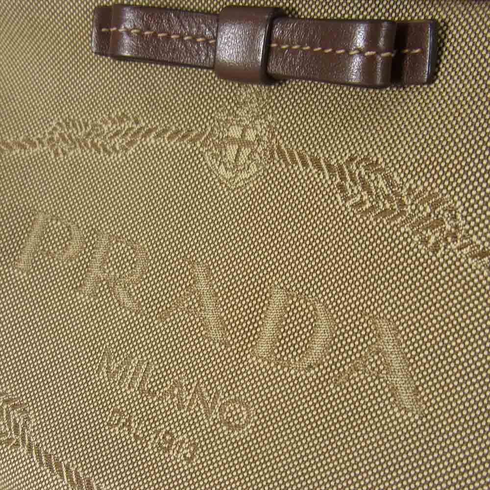 PRADA プラダ 1BH089 LOGO JACQUARD ロゴ ジャガード ショルダー バッグ ライトブラウン系【中古】