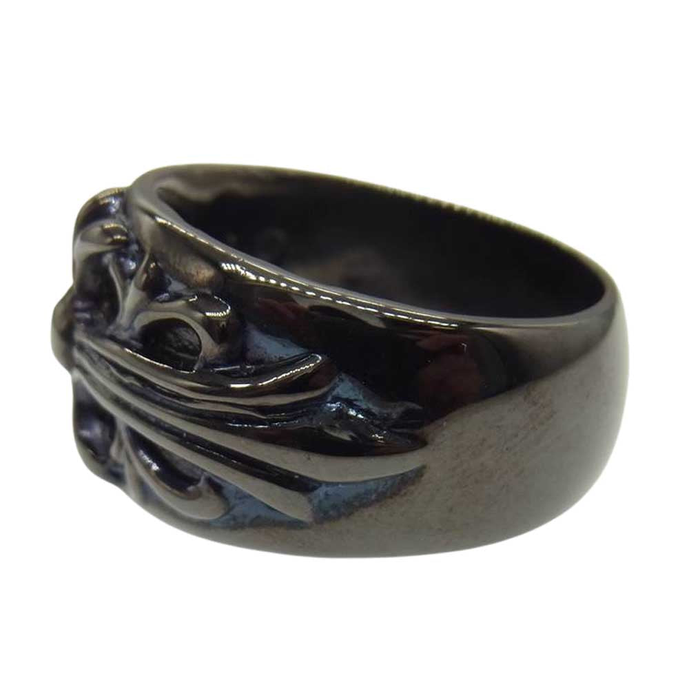 CHROME HEARTS クロムハーツ（原本無） ブラック ロジウム フローラルクロス リング ブラック系 18号【中古】