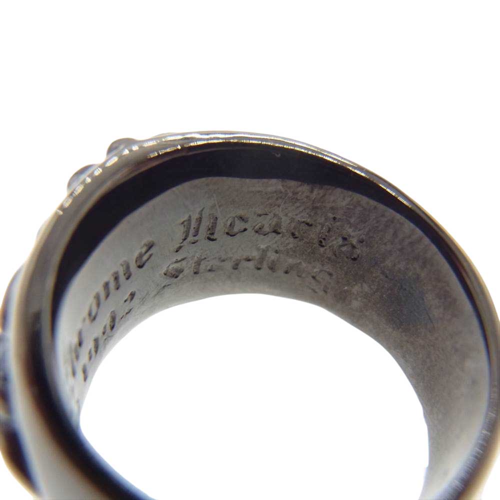 CHROME HEARTS クロムハーツ（原本無） ブラック ロジウム フローラルクロス リング ブラック系 18号【中古】