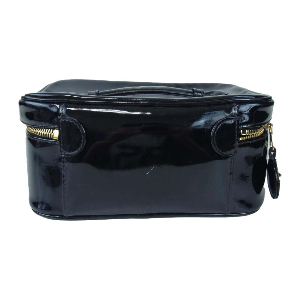 CHANEL シャネル CC ココマーク エナメル バニティ バッグ ブラック系【中古】