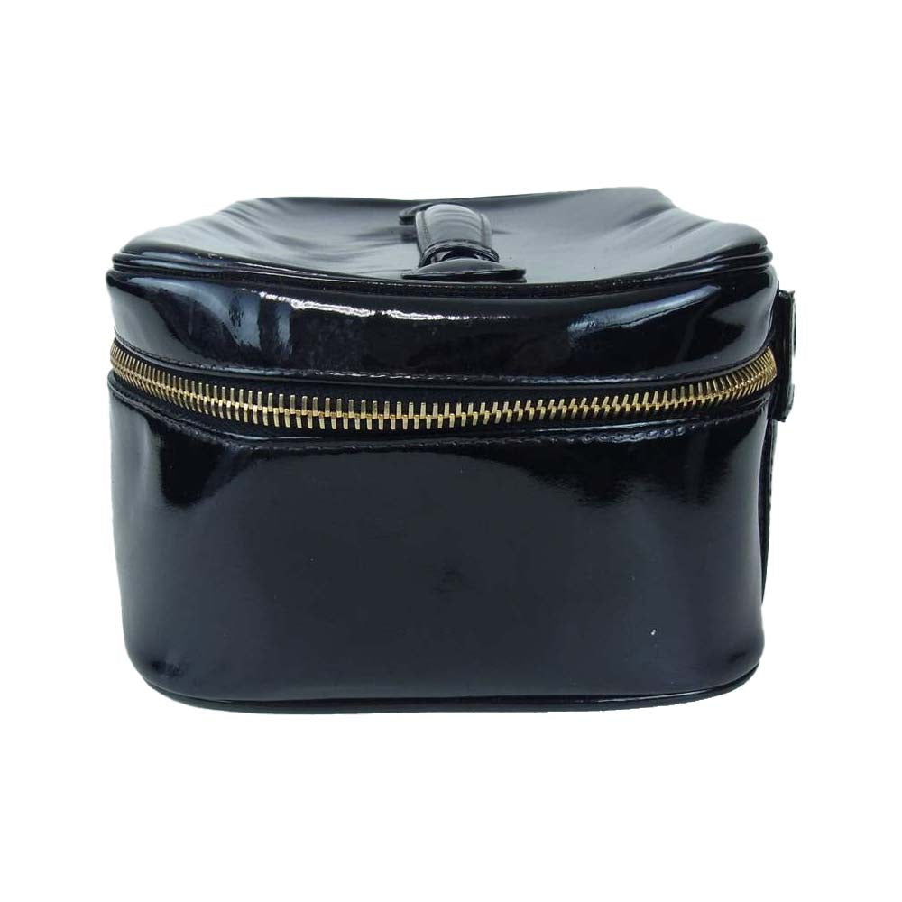 CHANEL シャネル CC ココマーク エナメル バニティ バッグ ブラック系【中古】