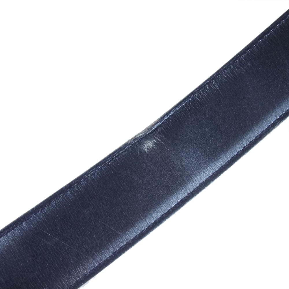 HERMES エルメス □A刻印 シルバー金具 H レザーベルト ベルト フランス製 ブラック系 75【中古】