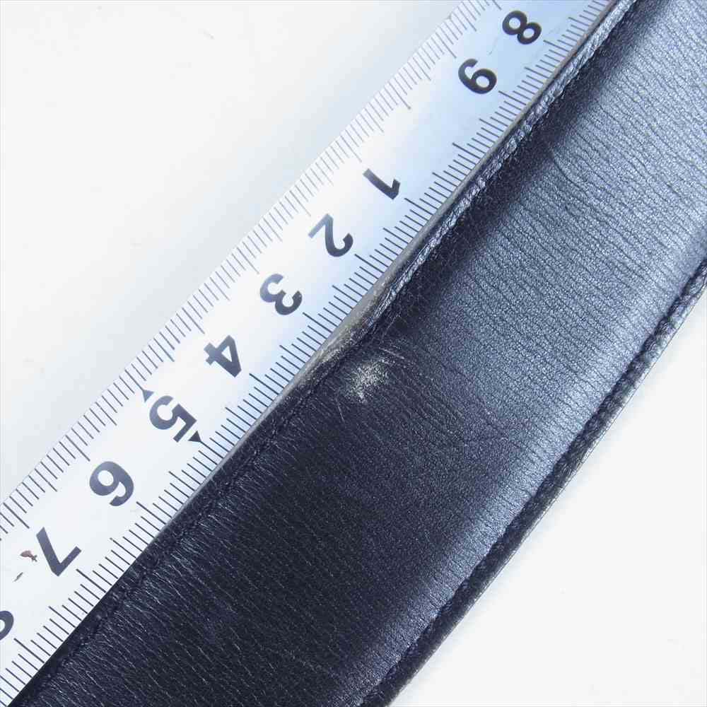 HERMES エルメス □A刻印 シルバー金具 H レザーベルト ベルト フランス製 ブラック系 75【中古】