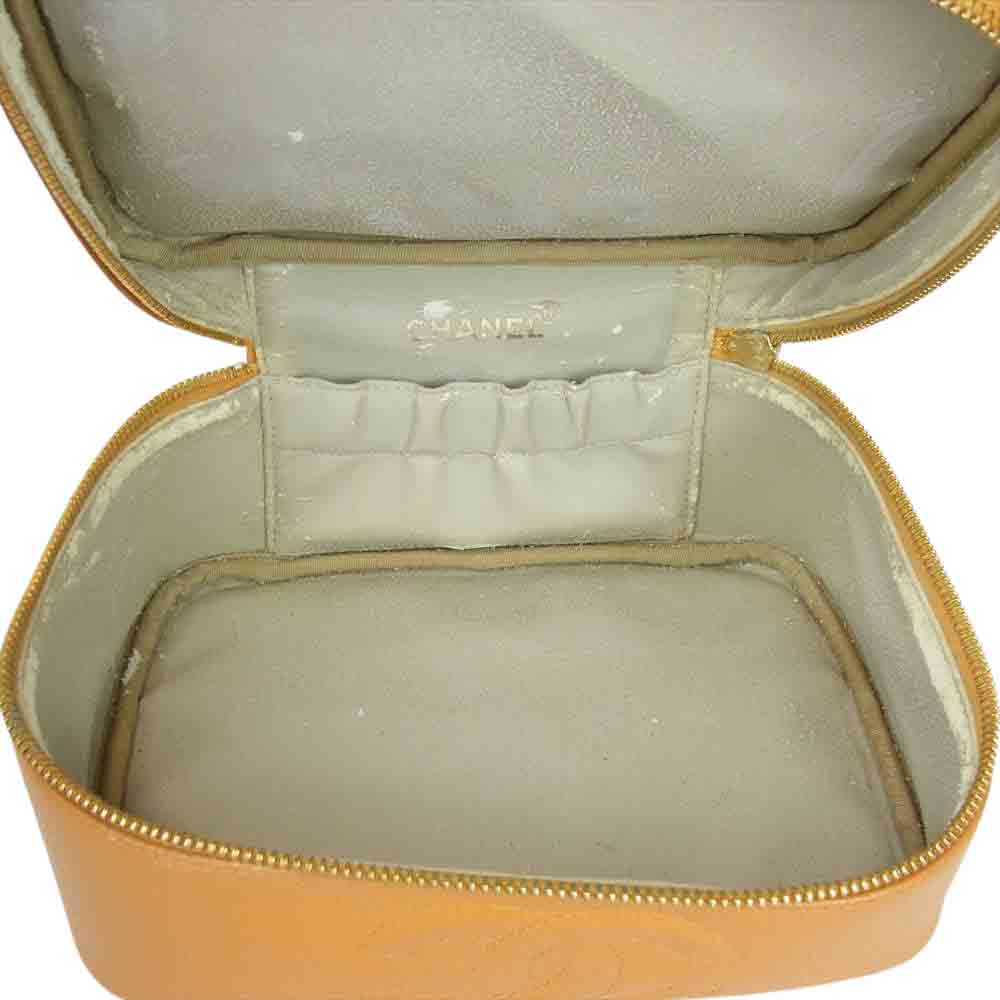 CHANEL シャネル CC ココマーク キャビアスキン バニティ バッグ ベージュ系【中古】