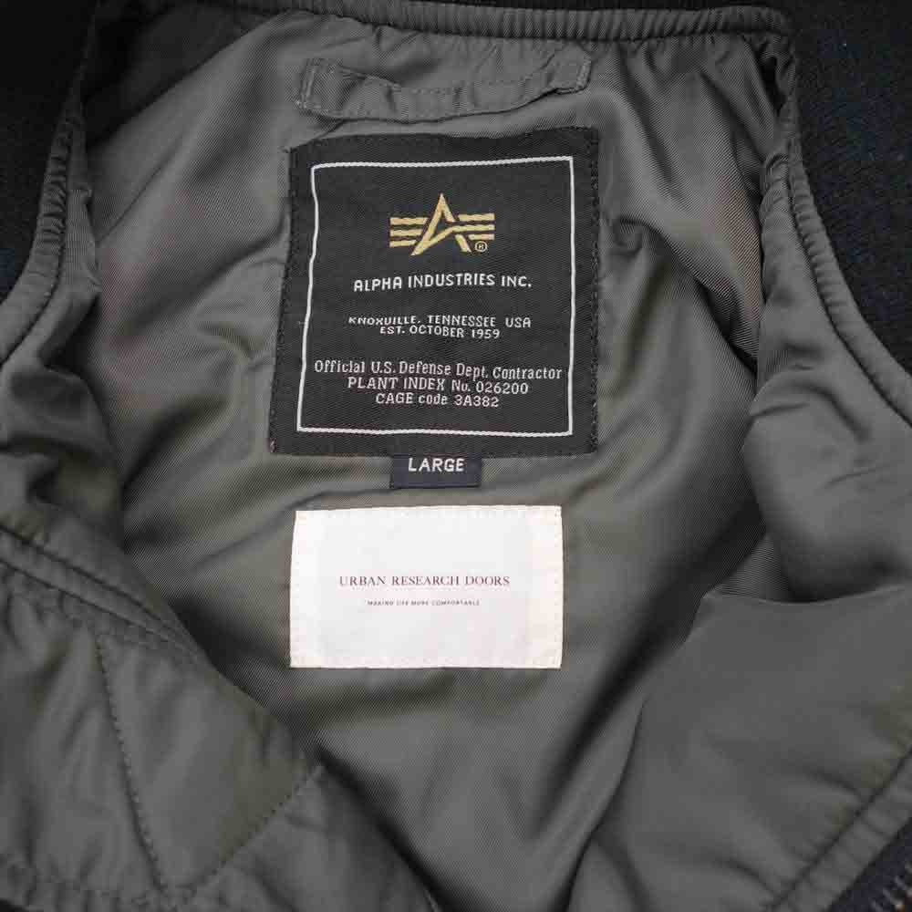 ALPHA アルファ × URBAN RESEARCH DOORS アーバンリサーチ ドアーズ MA-1 フライト ジャケット ブラック系 L【中古】