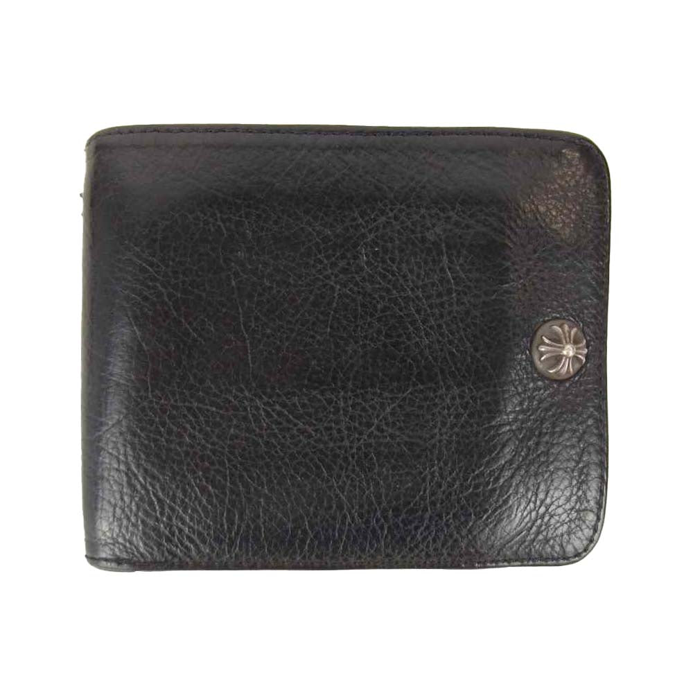 CHROME HEARTS クロムハーツ（原本無） 1SNAP 1スナップ クロスボタン レザー ウォレット ブラック系【中古】