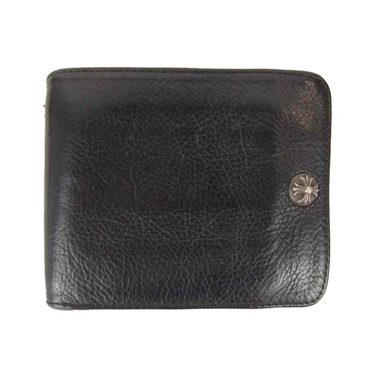 CHROME HEARTS クロムハーツ（原本無） 1SNAP 1スナップ クロスボタン レザー ウォレット ブラック系【中古】