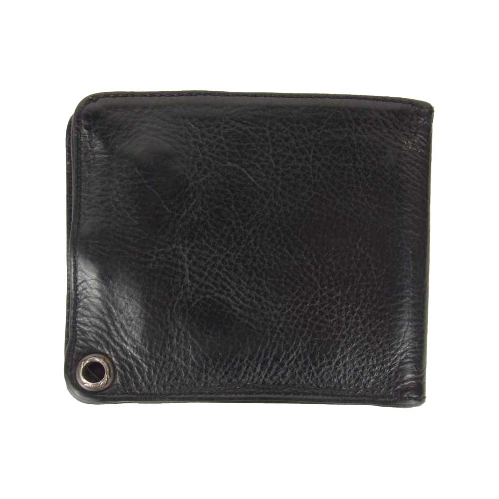 CHROME HEARTS クロムハーツ（原本無） 1SNAP 1スナップ クロスボタン レザー ウォレット ブラック系【中古】