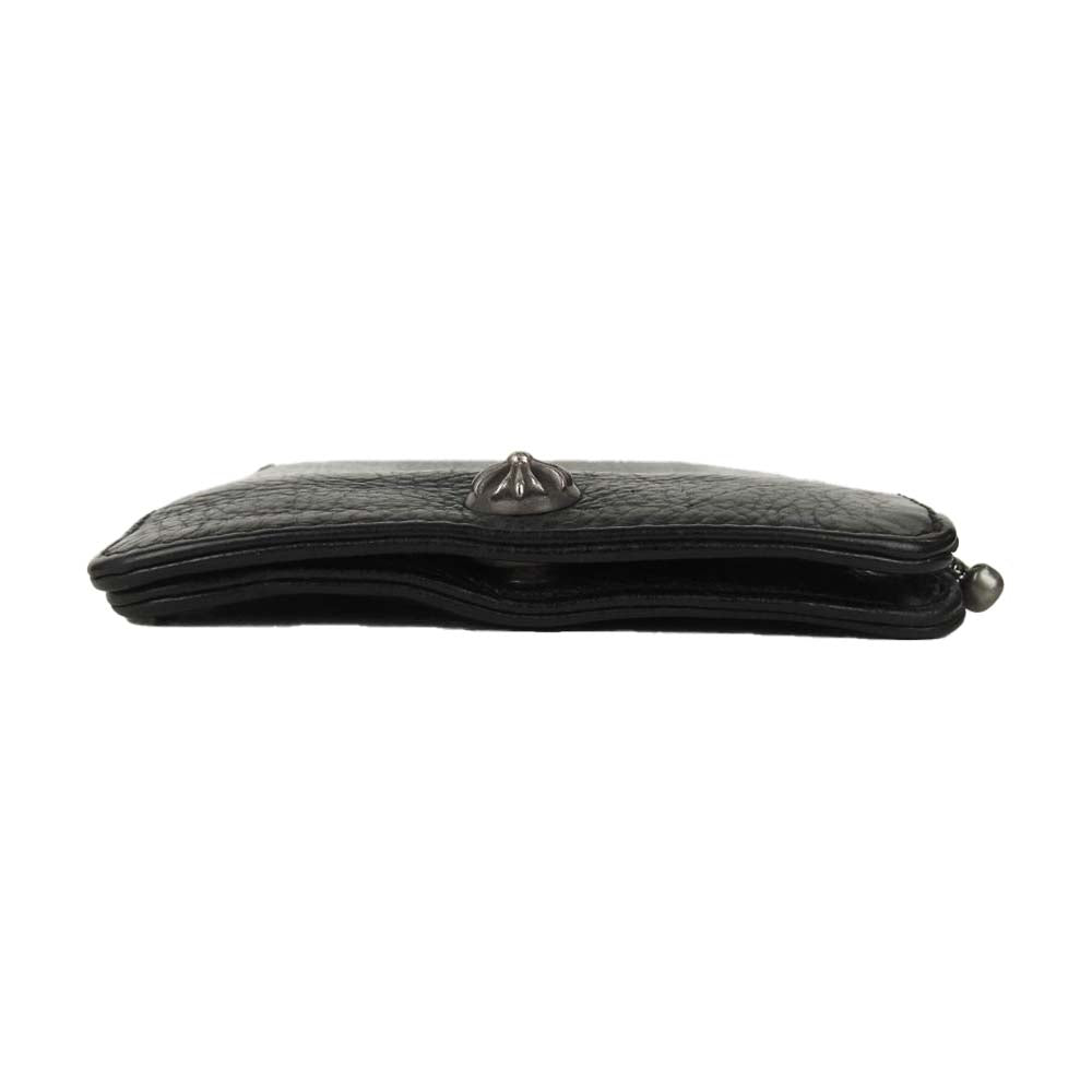 CHROME HEARTS クロムハーツ（原本無） 1SNAP 1スナップ クロスボタン レザー ウォレット ブラック系【中古】