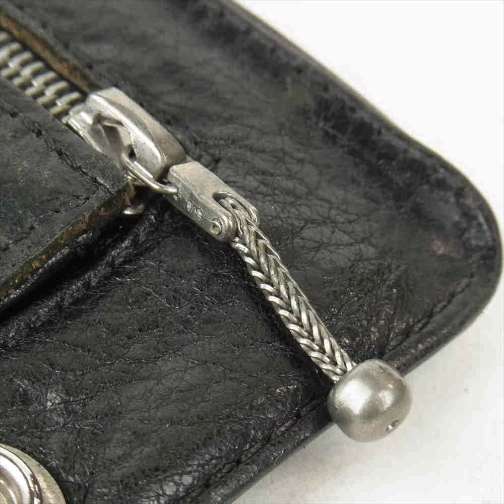 CHROME HEARTS クロムハーツ（原本無） 1SNAP 1スナップ クロスボタン レザー ウォレット ブラック系【中古】