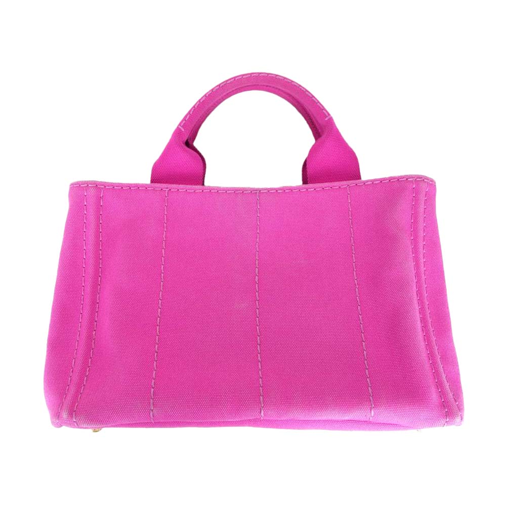 PRADA プラダ Canapa Canvas PM Hand Bag 194 カナパ ロゴ キャンバス バッグ ピンク系【中古】