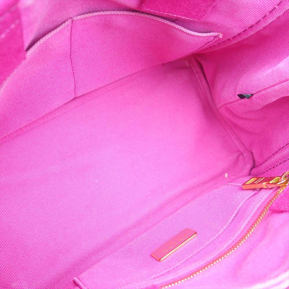 PRADA プラダ Canapa Canvas PM Hand Bag 194 カナパ ロゴ キャンバス バッグ ピンク系【中古】