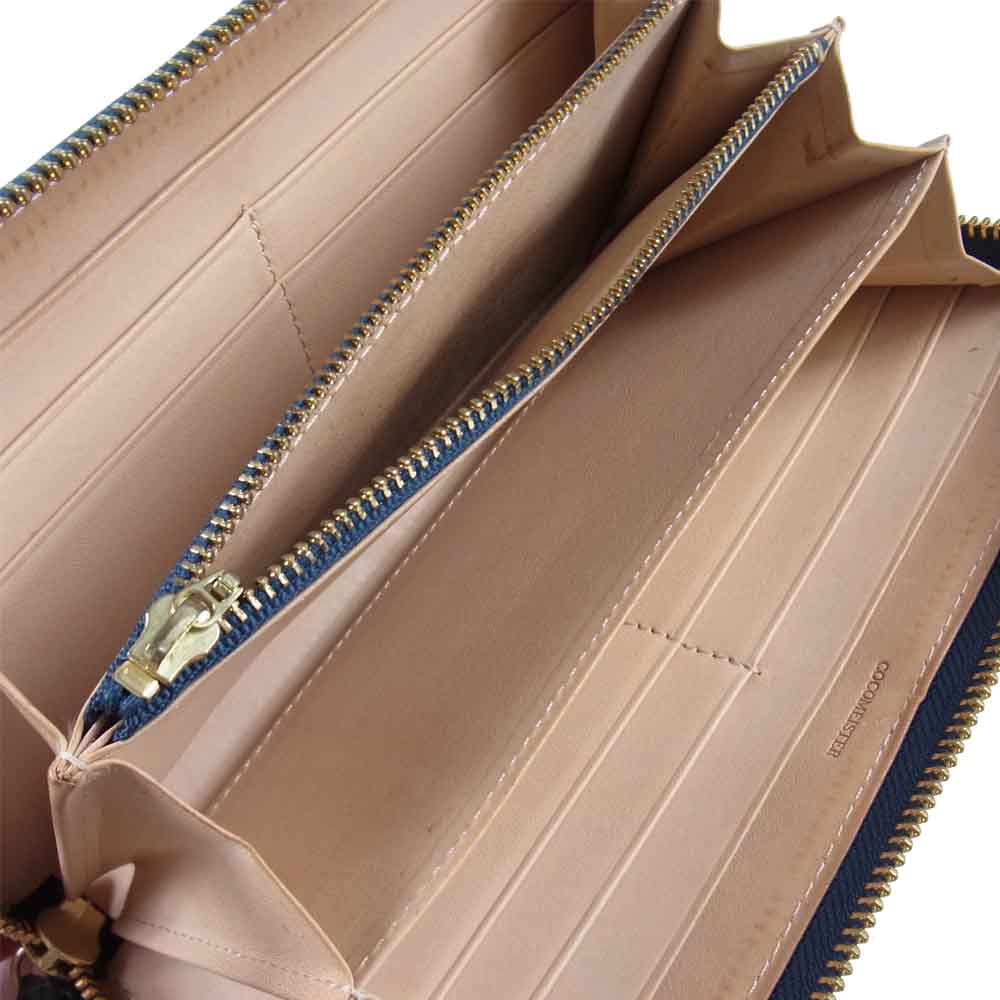 COCOMEISTER ココマイスター マットーネ ラージ ウォレット ラウンドジップ ブルーハワイ 長財布 ダークグリーン系【中古】