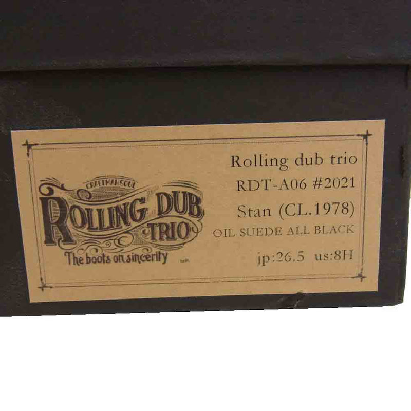 ROLLING DUB TRIO ローリングダブトリオ RDT-A06 STAN OIL SUEDE ALL BLACK スタン オイル スエード サイド ゴアブーツ 8.5【美品】【中古】