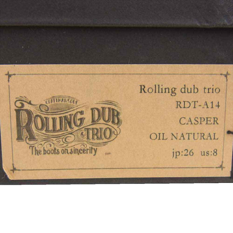 ROLLING DUB TRIO ローリングダブトリオ RDT-A14 CASPER OIL NATURAL キャスパー ホーウィン クロムエクセル レザー サイド ジップ ブーツ ブラウン系 26【美品】【中古】