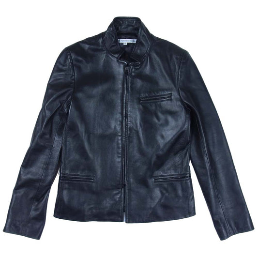 JOHN LAWRENCE SULLIVAN ジョンローレンスサリバン 1B015 Leather Jacket シングル シ－プスキン レザー ブラック系 36【中古】