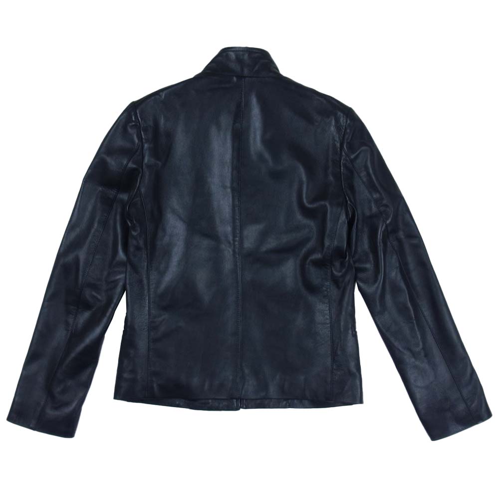 JOHN LAWRENCE SULLIVAN ジョンローレンスサリバン 1B015 Leather Jacket シングル シ－プスキン レザー ブラック系 36【中古】