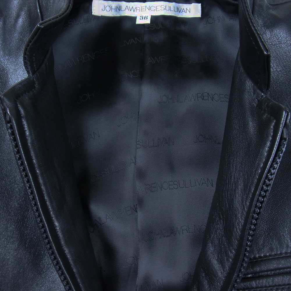 JOHN LAWRENCE SULLIVAN ジョンローレンスサリバン 1B015 Leather Jacket シングル シ－プスキン レザー ブラック系 36【中古】