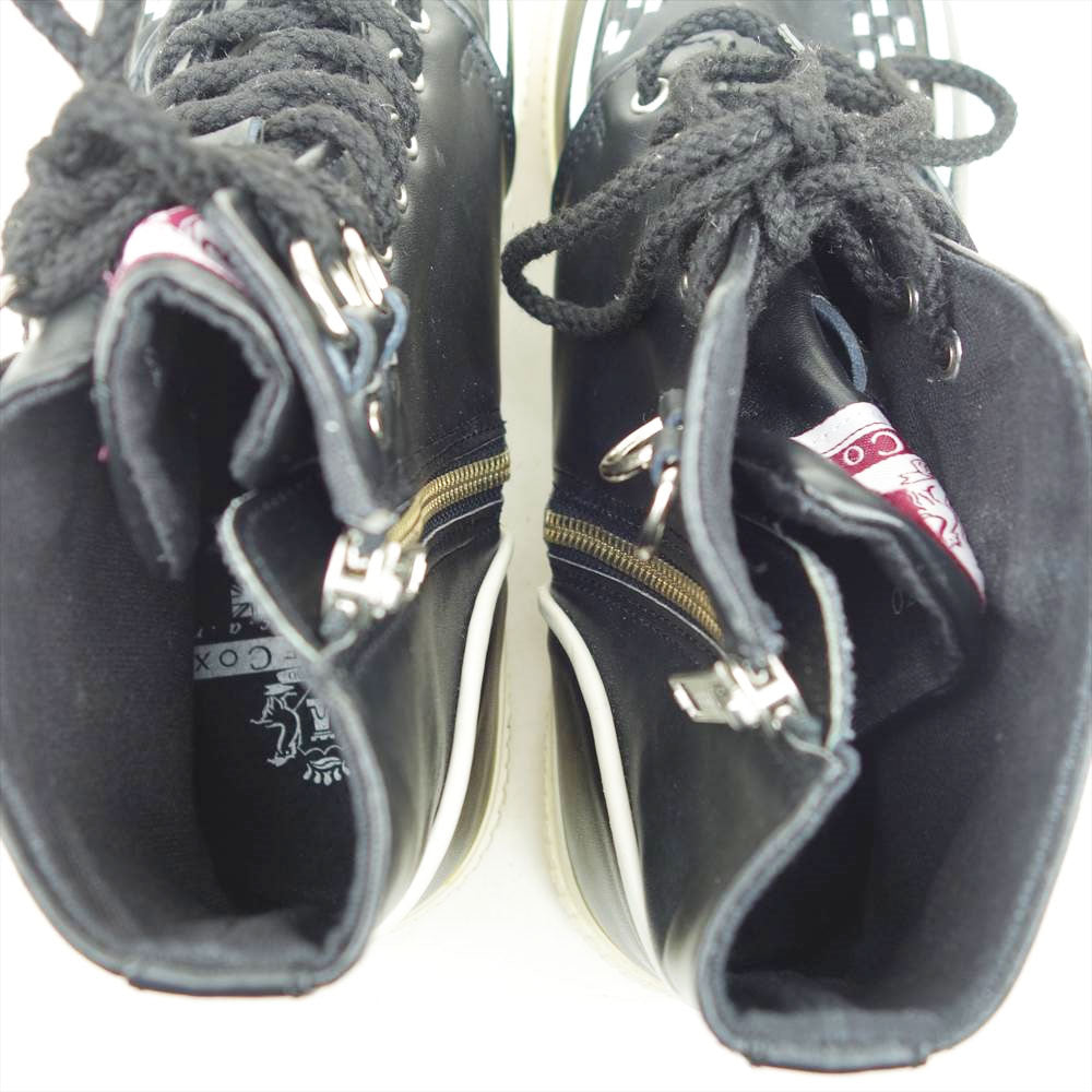 GEORGE COX ジョージコックス T20105 インターレース サイドジップ ハイカット スニーカー ブラック系 27cm【中古】