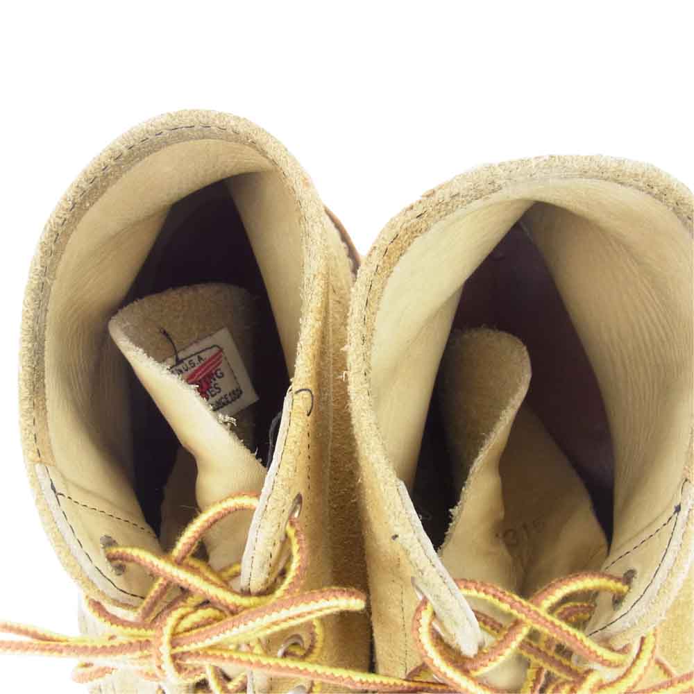 RED WING レッドウィング 8167 刺繍羽タグ アイリッシュセッター プレーントゥ スエード ブーツ ライトブラウン系【中古】