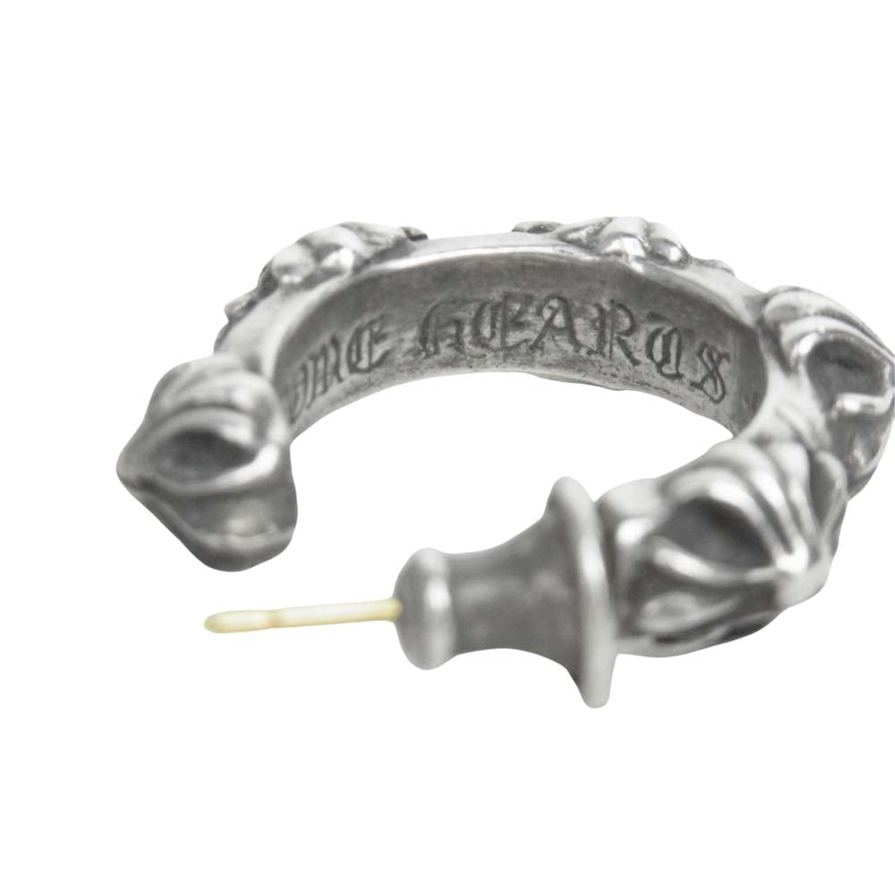 CHROME HEARTS クロムハーツ（原本無） HOOP CROSS SML クロスバンド フープ ピアス シルバー系【中古】
