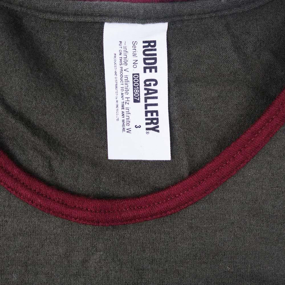RUDE GALLERY ルードギャラリー 1807 RUDE GALLERY ウール 七分袖 Tシャツ カーキ系 3【中古】