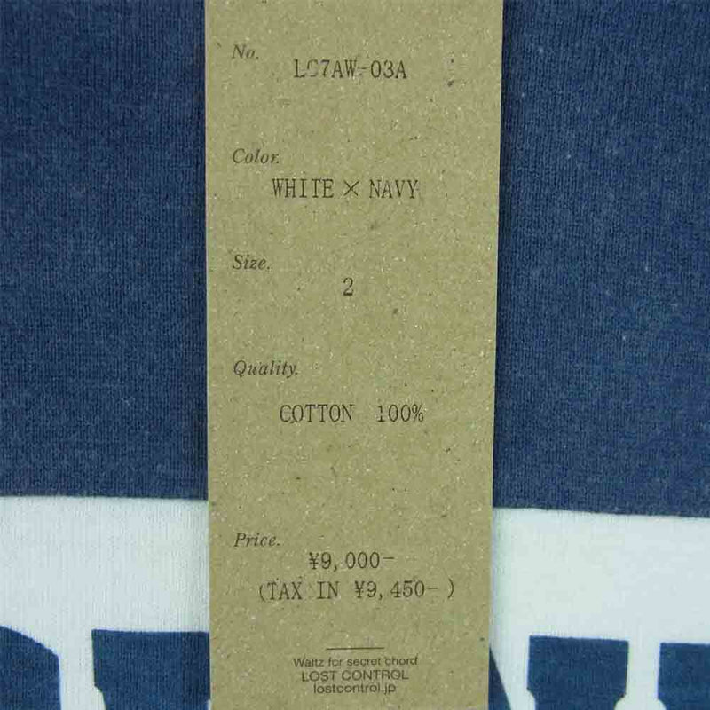 LOST CONTROL ロストコントロール L07AW-03A LEGEND 27 半袖 Tシャツ ホワイト系 ブルー系 2【新古品】【未使用】【中古】