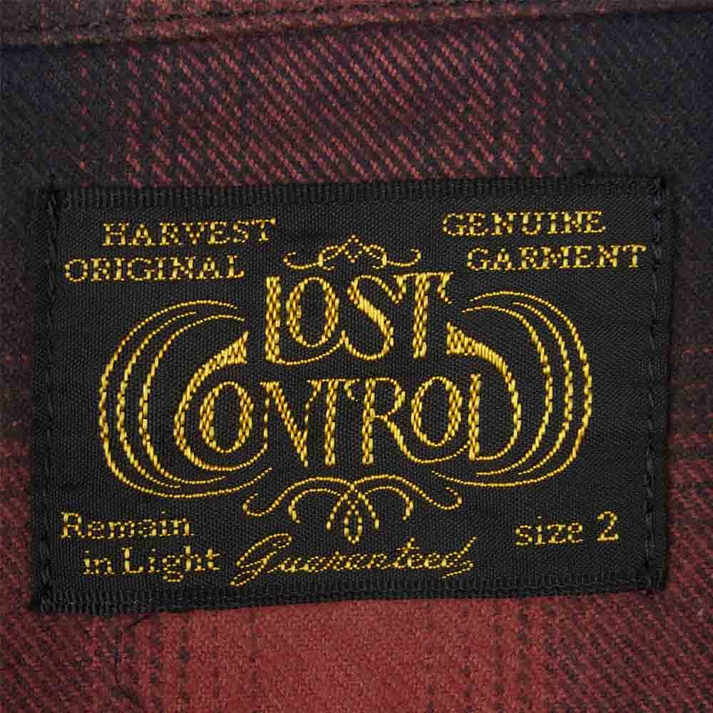 LOST CONTROL ロストコントロール LAM-S9-16 コットン チェック 長袖 シャツ レッド系 ブラック系 2【中古】