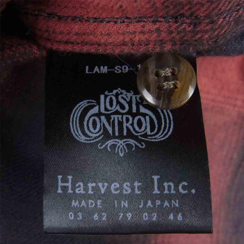 LOST CONTROL ロストコントロール LAM-S9-16 コットン チェック 長袖 シャツ レッド系 ブラック系 2【中古】