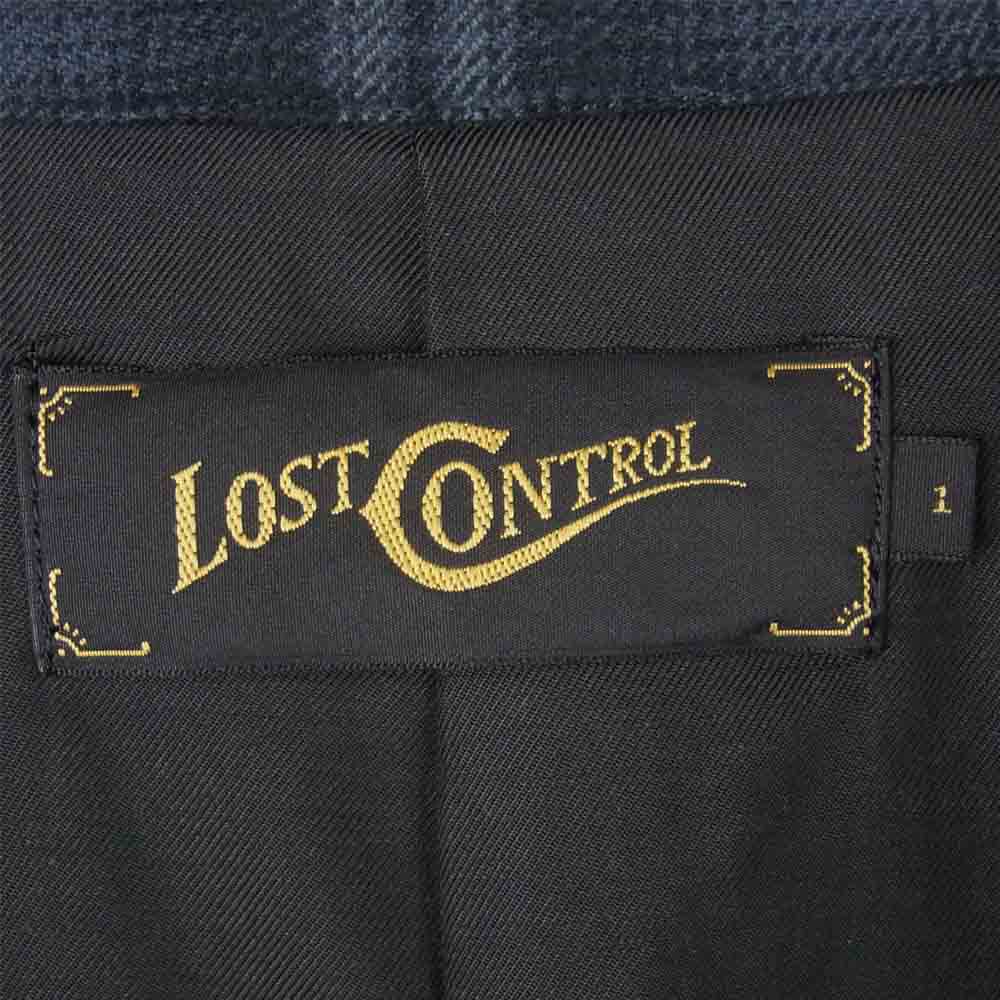 LOST CONTROL ロストコントロール LC7AW-12 Long Jacket ロング チェック ジャケット ブラック系 グレー系 1【中古】
