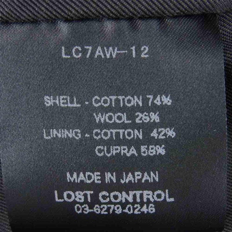 LOST CONTROL ロストコントロール LC7AW-12 Long Jacket ロング チェック ジャケット ブラック系 グレー系 1【中古】
