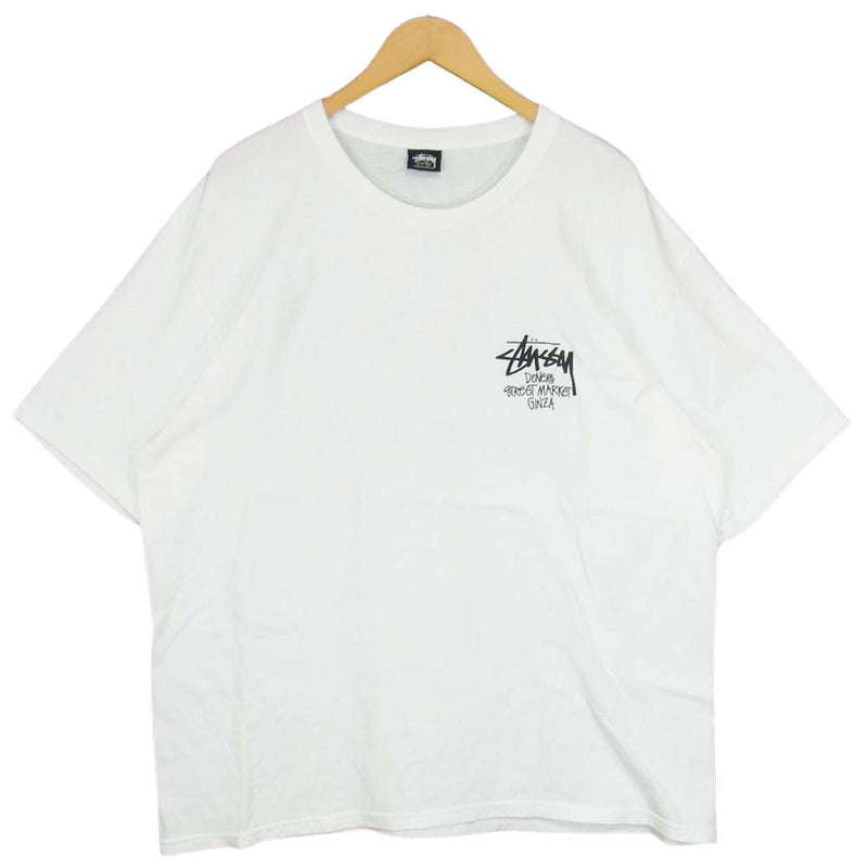 STUSSY ステューシー 21SS DOVER STREET MARKET GINZA Tour T-shirt  ホワイト系 XL【中古】