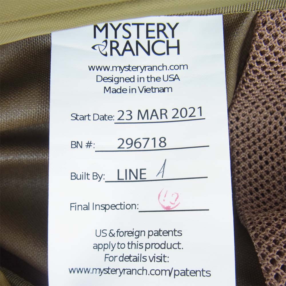 MYSTERY RANCH ミステリーランチ 19761328 2 DAY ASSAULT 2デイアサルト coyote コヨーテ SM バックパック デイパック リュック コヨーテ men S/M【新古品】【未使用】【中古】