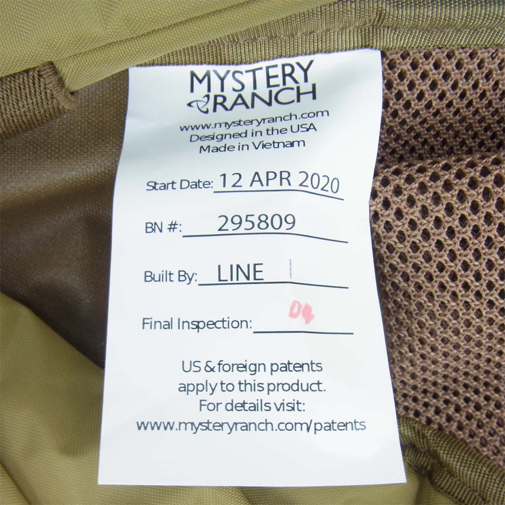 MYSTERY RANCH ミステリーランチ 19761328 2 DAY ASSAULT SM バックパック デイパック リュック コヨーテ men S/M【新古品】【未使用】【中古】