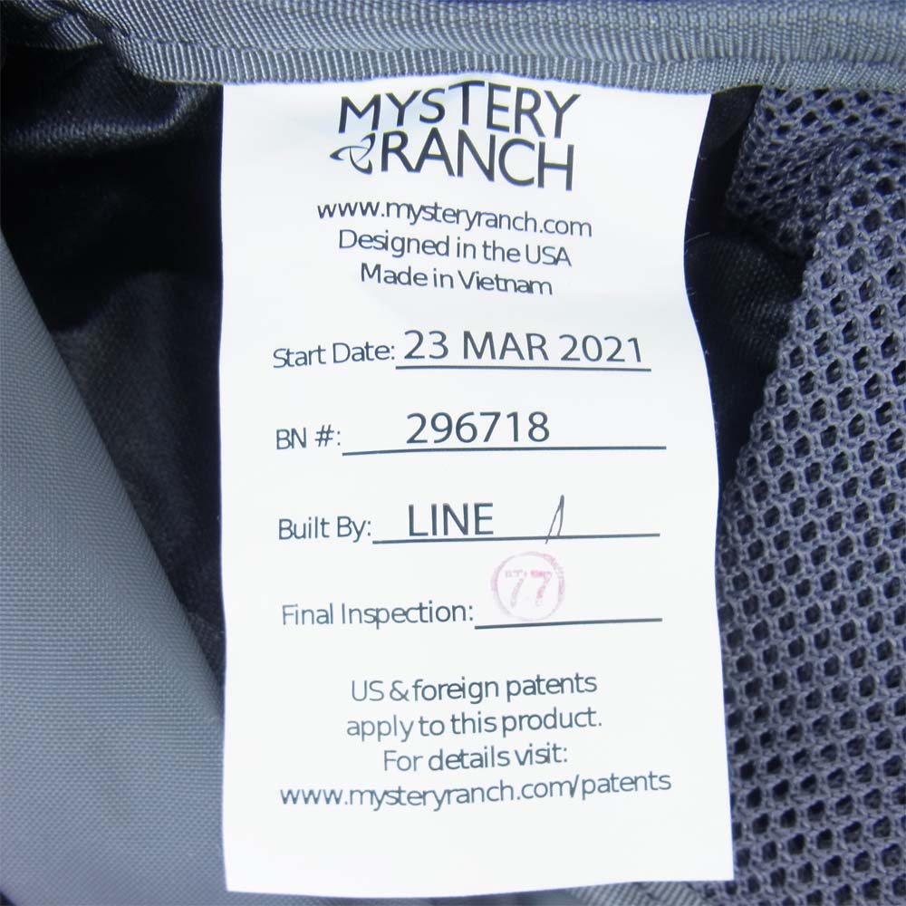 MYSTERY RANCH ミステリーランチ 19761328 2 DAY ASSAULT SM バックパック デイパック リュック ブラック men S/M【新古品】【未使用】【中古】