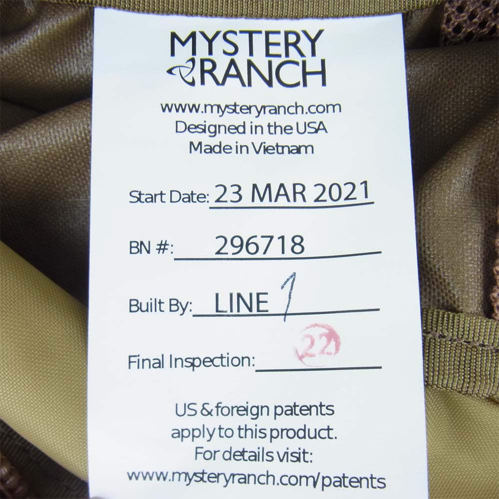 MYSTERY RANCH ミステリーランチ 19761328 2 DAY ASSAULT SM バックパック デイパック リュック コヨーテ men S/M【新古品】【未使用】【中古】