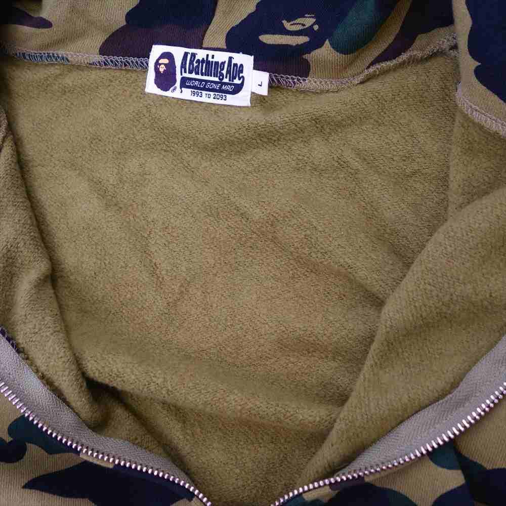 A BATHING APE アベイシングエイプ CAMO FULL ZIP HOODIE カモ フルジップ スウェット パーカー マルチカラー系 L【中古】