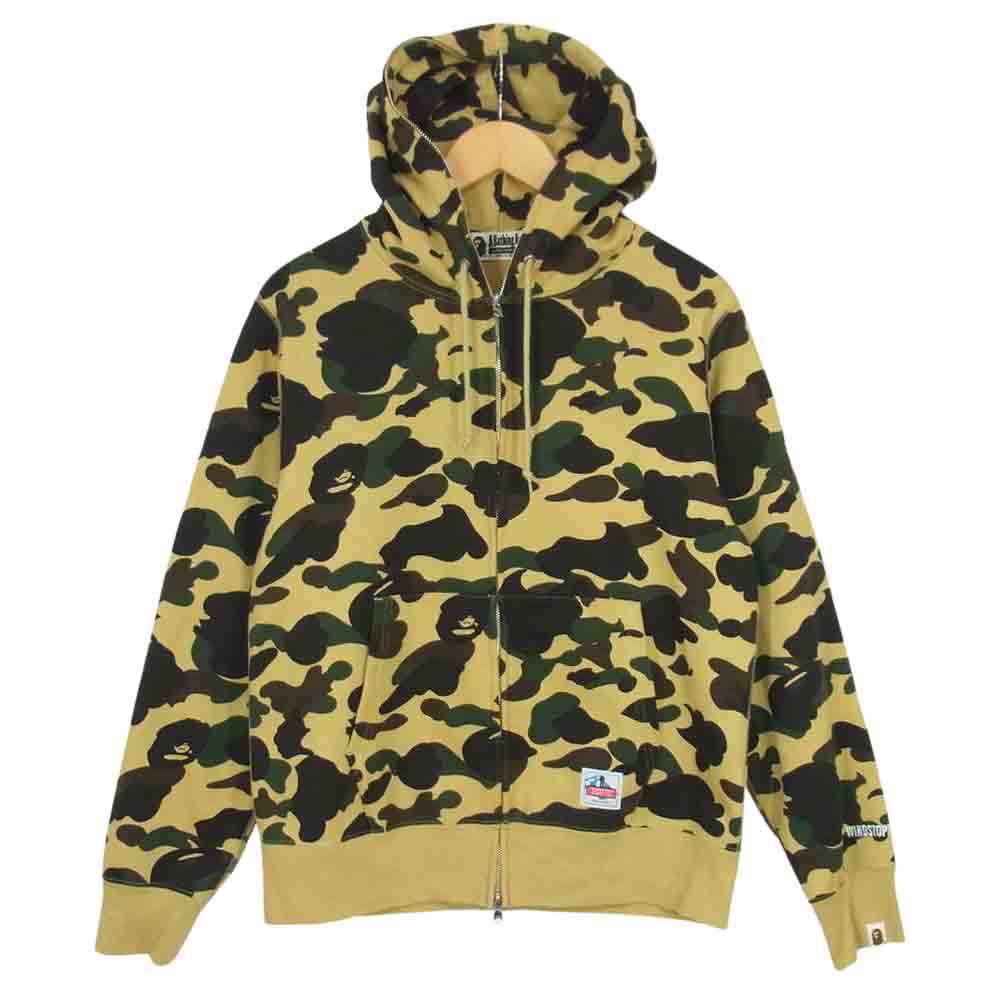 A BATHING APE アベイシングエイプ CAMO FULL ZIP HOODIE カモ ストレッチ フルジップ パーカー マルチカラー系 L【中古】