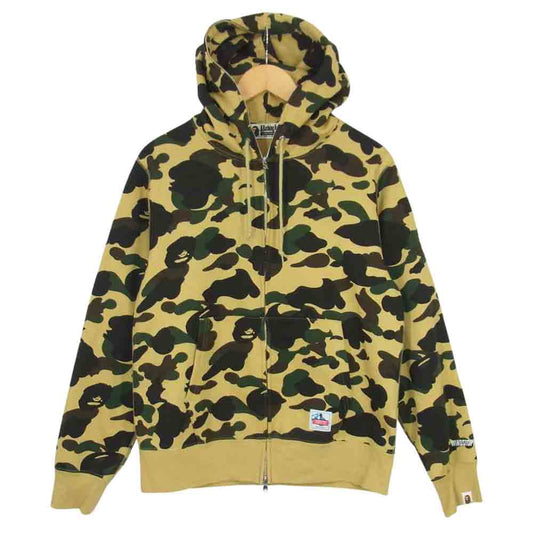 A BATHING APE アベイシングエイプ CAMO FULL ZIP HOODIE カモ ストレッチ フルジップ パーカー マルチカラー系 L【中古】