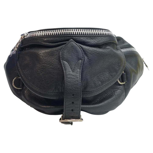 CHROME HEARTS クロムハーツ（原本無） SNAT PACK XL スナットパック エクストララージ レザー ウエスト バッグ ブラック系【中古】