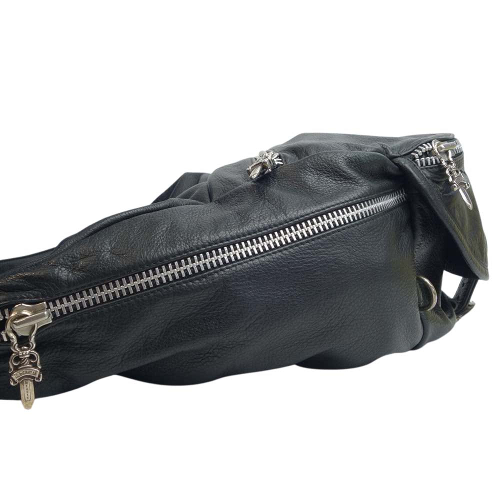 CHROME HEARTS クロムハーツ（原本無） SNAT PACK XL スナットパック エクストララージ レザー ウエスト バッグ ブラック系【中古】